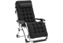 DQCHAIR Gartenliege Klappbar Schwarz mit Kissen Bild 4