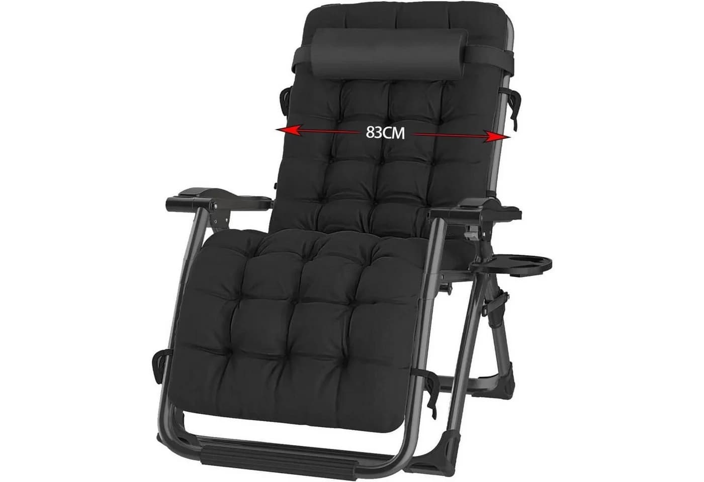 LuxusKollektion Gartenliege Klappbar Schwarz 240kg Belastbar - Bild 2