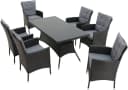 KONIFERA Garten-Essgruppe Mailand Schwarz/Dunkelgrau 6 Sessel 1 Tisch Bild 1