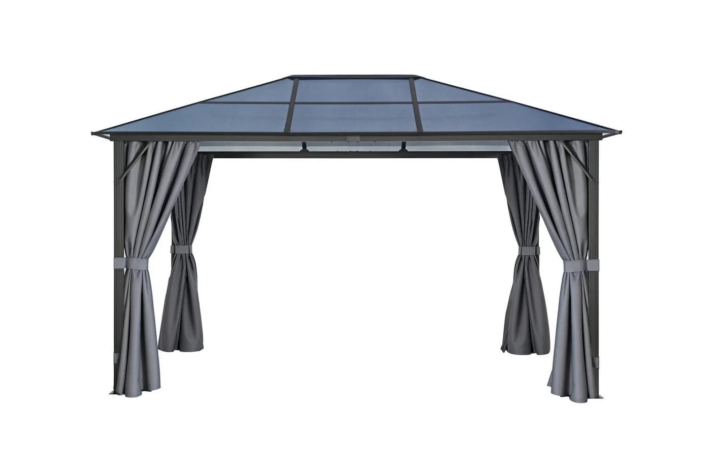 Pavillon KONIFERA Aruba Grau Aluminiumgestell Polycarbonat-Dach