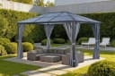 Pavillon KONIFERA Aruba Grau Aluminiumgestell Polycarbonat-Dach Bild 2