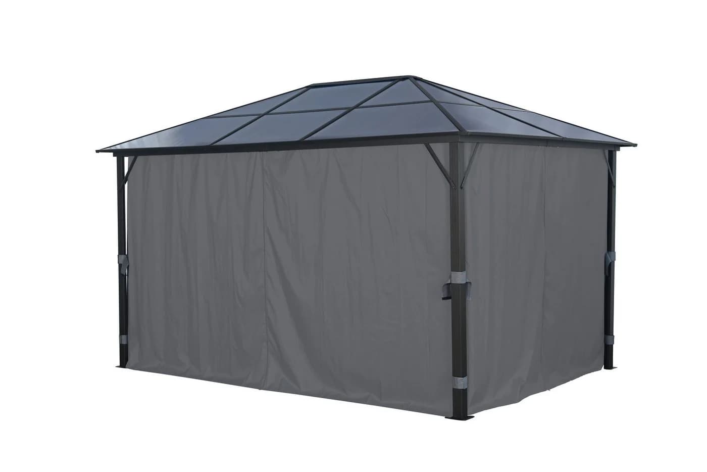 Pavillon KONIFERA Aruba Grau Aluminiumgestell Polycarbonat-Dach - Bild 4