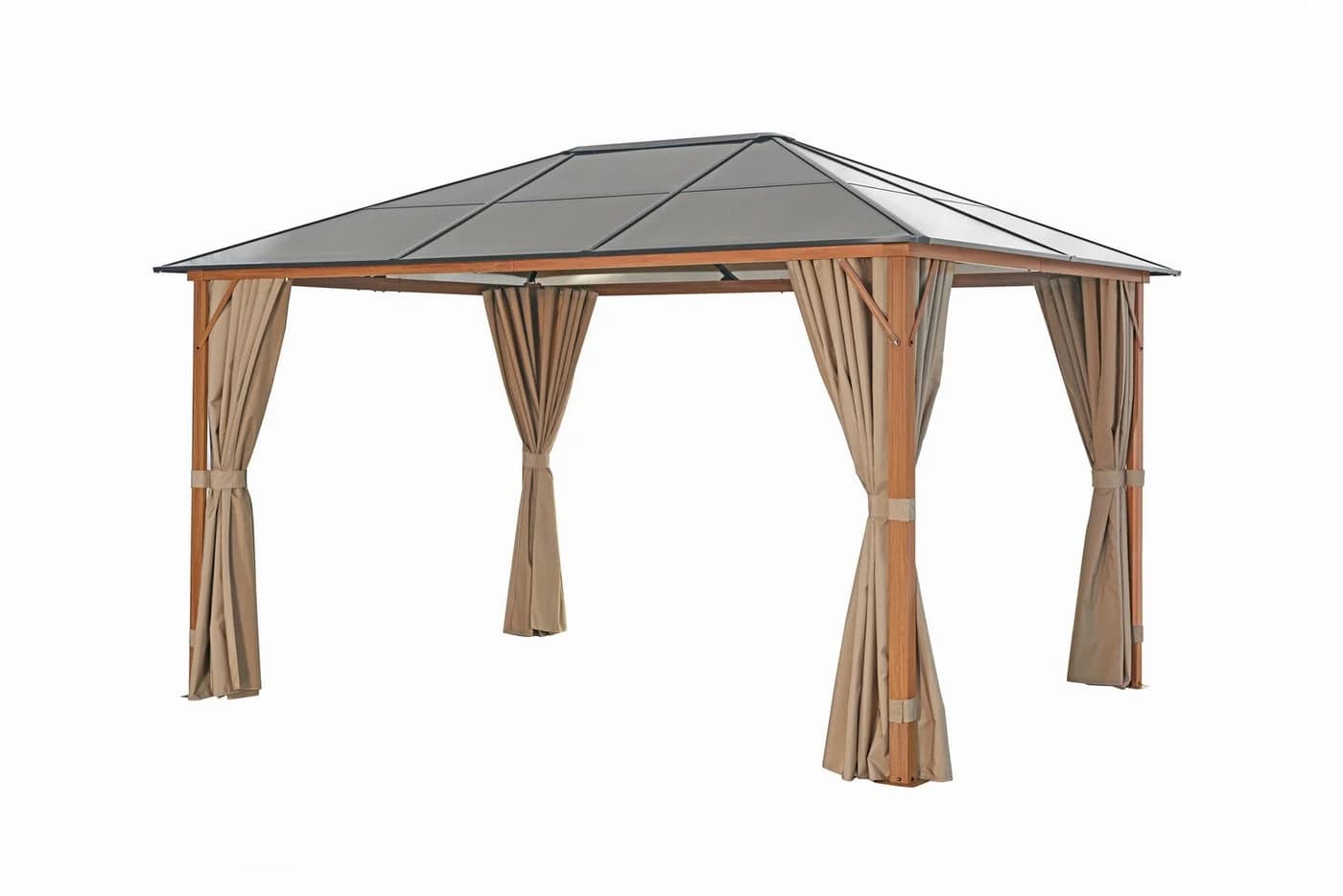 Pavillon KONIFERA "Aruba" Beige Aluminiumgestell Polycarbonat-Dach - Bild 3