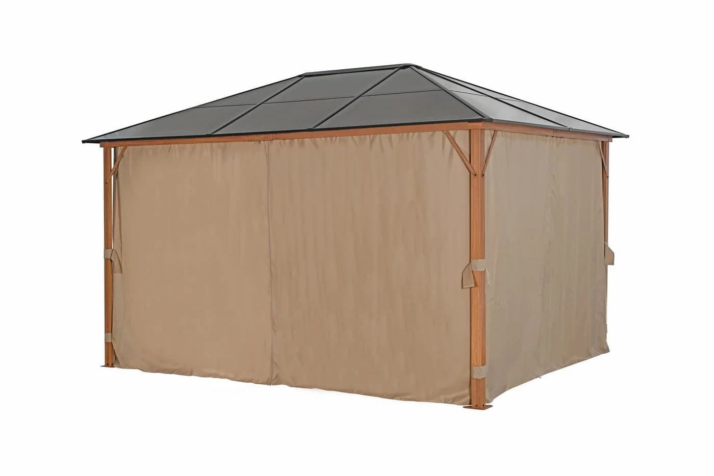 Pavillon KONIFERA "Aruba" Beige Aluminiumgestell Polycarbonat-Dach - Bild 5