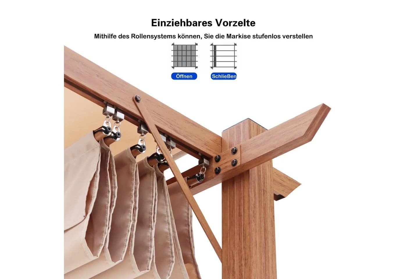 KONIFERA Pavillon Pergola Tilos Beige/Braun - Bild 5