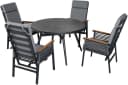 Garten-Essgruppe KONIFERA "Edessa Komfort" Dunkelgrau Aluminium 4 Sessel 1 Tisch Bild 1