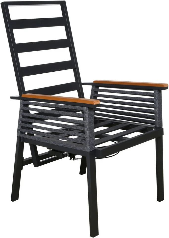 Garten-Essgruppe KONIFERA "Edessa Komfort" Dunkelgrau Aluminium 4 Sessel 1 Tisch - Bild 4
