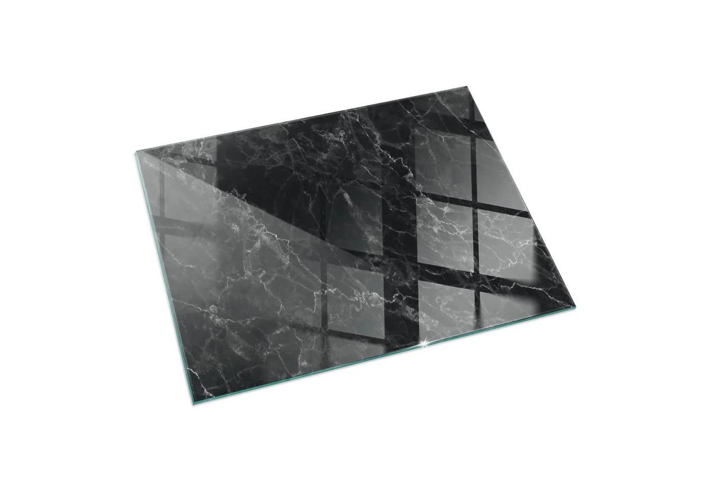 Tulup Bodenschutzplatte Schwarz Marmormuster Gehärtetes Glas - Bild 2