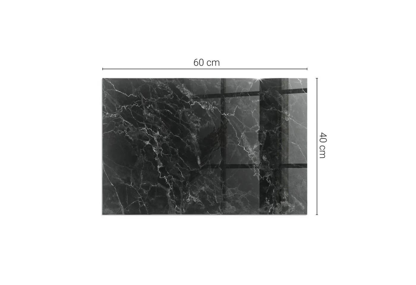 Tulup Bodenschutzplatte Schwarz Marmormuster Gehärtetes Glas - Bild 4