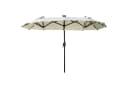 OKWISH Doppelsonnenschirm Oval Beige mit LED & Neigungsfunktion Bild 1