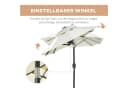 OKWISH Doppelsonnenschirm Oval Beige mit LED & Neigungsfunktion Bild 4