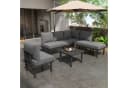 STILVORA Gartenlounge-Set 6-tlg. Grau mit Glas-Tisch Bild 2