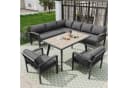 Modernes Gartenlounge-Set aus verzinktem Eisen und Holz Bild 2