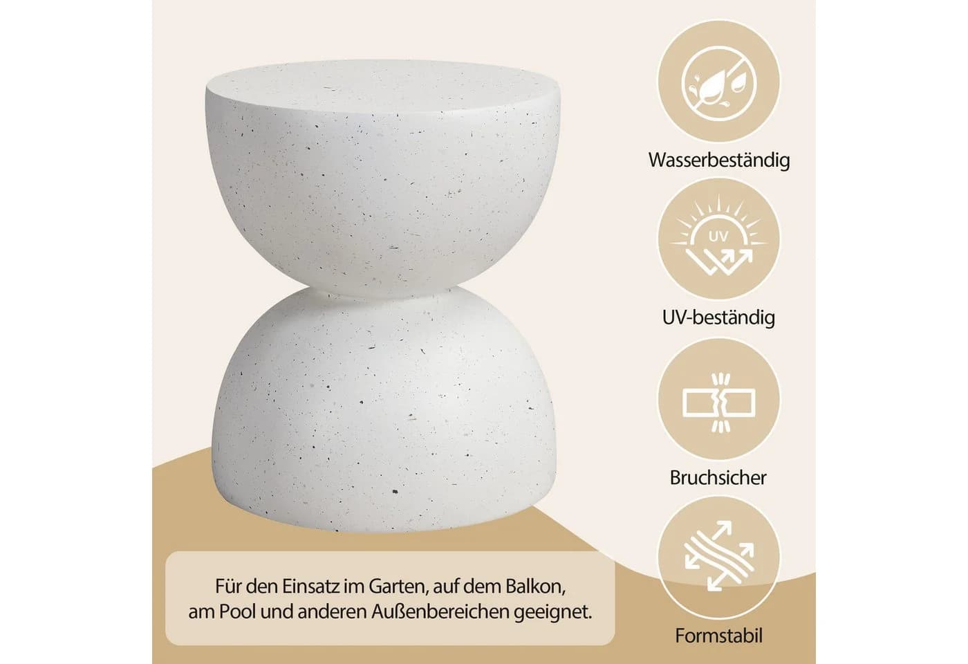 REDOM Beistelltisch Bistrotisch Weiß UV-beständig - Bild 4
