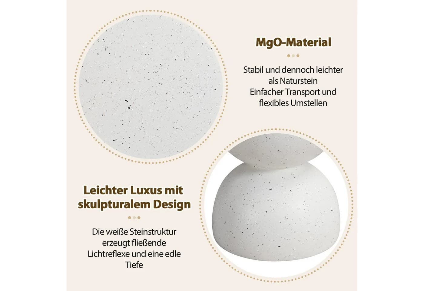 REDOM Beistelltisch Bistrotisch Weiß UV-beständig - Bild 5