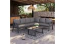 REDOM Gartenlounge-Set Eckstellung Grau mit Seilgeflecht Bild 2