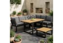 REDOM Gartenlounge-Set 6-tlg. Grau Modular mit Tisch Bild 3