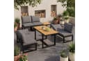 REDOM Gartenlounge-Set 6-tlg. Grau Modular mit Tisch Bild 4