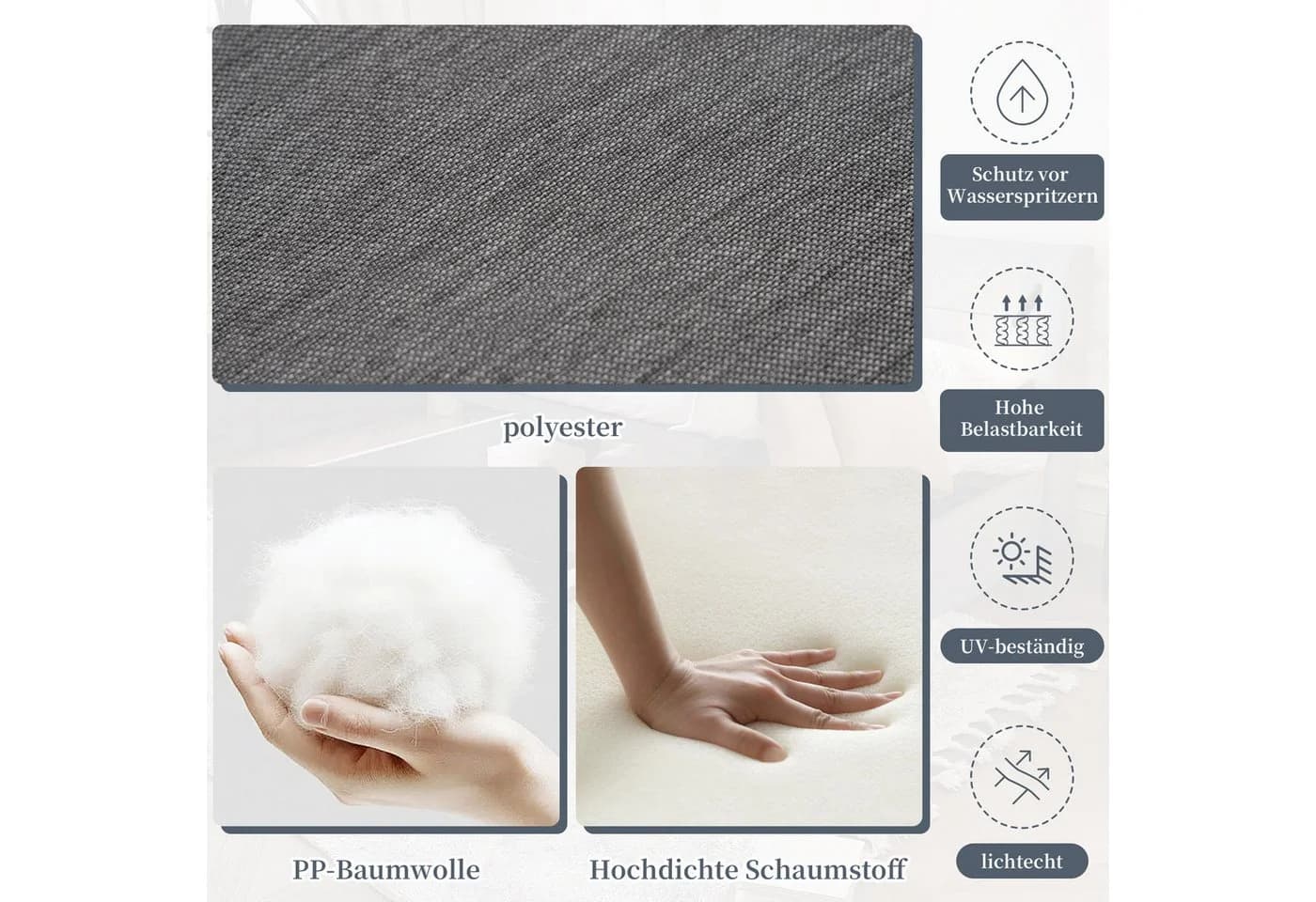 HAUSS SPOLE Gartenlounge-Set Grau für 6 Personen mit Couchtisch - Bild 5