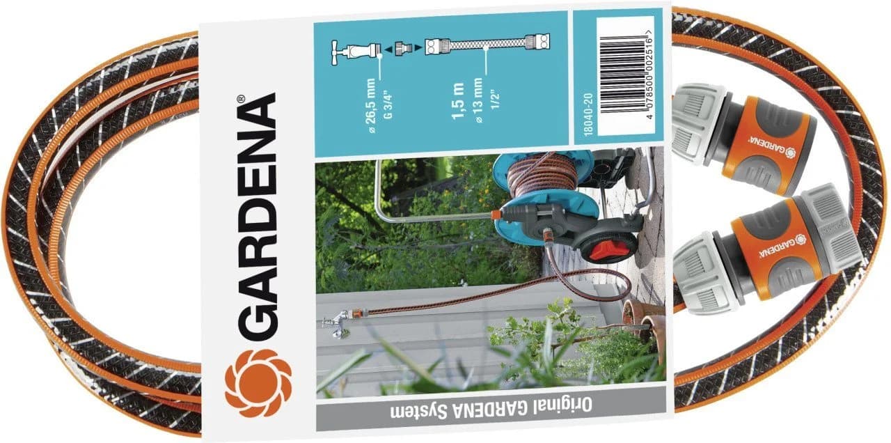 GARDENA Anschlussgarnitur Comfort FLEX 13 mm (1/2) 1,5 m Grau/Orange