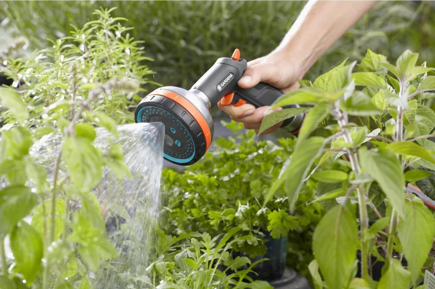 GARDENA Premium Multibrause Schwarz/Orange 5 Sprühmuster - Bild 2