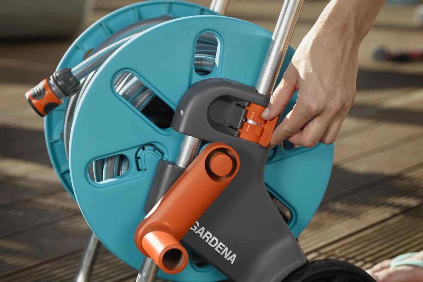 GARDENA Schlauchwagen CleverRoll S Set inkl. 20 m Schlauch Blau - Bild 5
