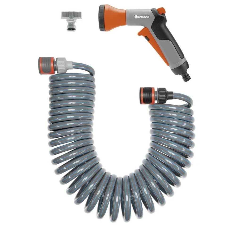 Gardena Spiralschlauch-Set 10 Meter Grau/Orange mit Brause - Bild 2