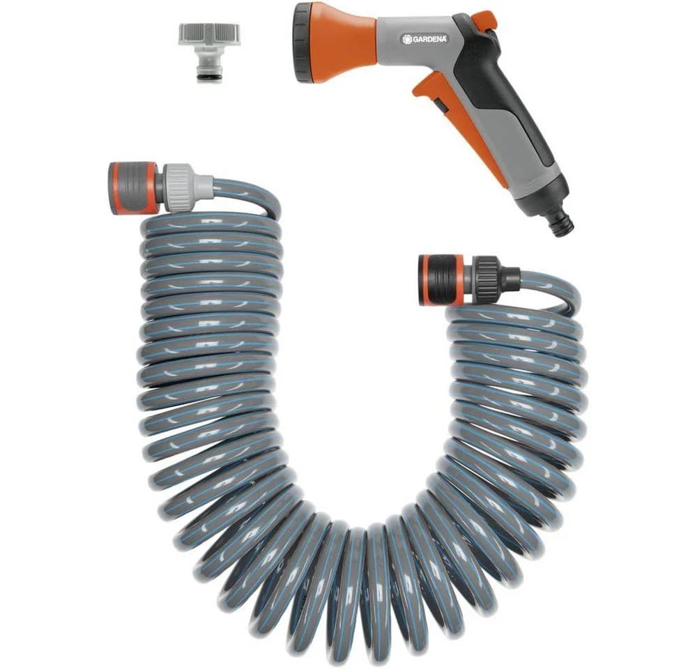 Gardena Spiralschlauch-Set 10 Meter Grau/Orange mit Brause - Bild 3