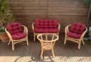 Mayaadi Home 6-tlg. Auflagekissen Set Bordeaux für Gartenbank Rattangarnitur Bild 4