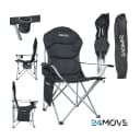 24Move Campingstuhl Salvador Faltbar Gepolstert Schwarz Tragetasche Bild 1