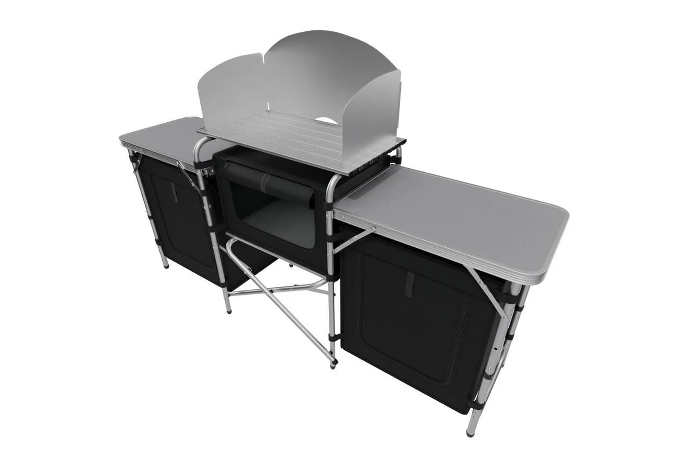 24Move Campingschrank CAMPO Faltbar Aluminium mit Windschutz und Tragetasche - Bild 3