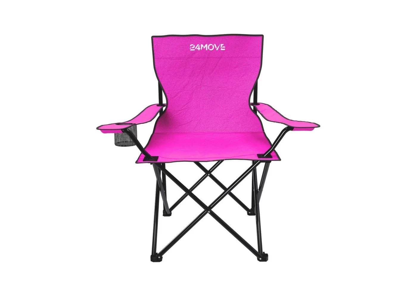 24Move Campingstuhl Faltbar mit Getränkehalter und Tragetasche Rosa - Bild 2