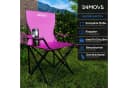 24Move Campingstuhl Faltbar mit Getränkehalter und Tragetasche Rosa Bild 3