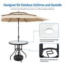 Yaheetech Gartentisch rund Ø70 cm mit Schirmloch & Glasplatte Bild 5