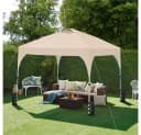 Yaheetech Faltpavillon 2,4x2,4m / 3x3m, mit 0 Seitenteilen, Pop up Pavillon Gartenpavillon mit Tragetasche, höhenverstellbar Bild 1