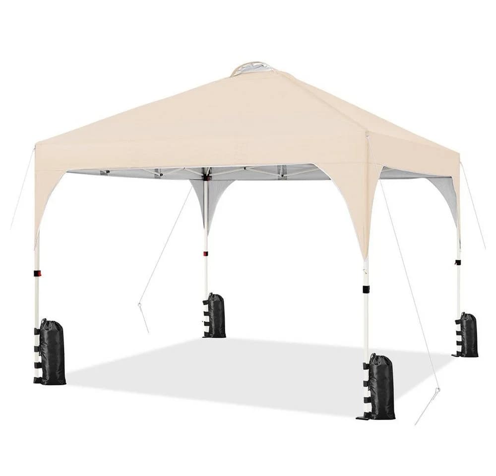 Yaheetech Faltpavillon 2,4x2,4m / 3x3m, mit 0 Seitenteilen, Pop up Pavillon Gartenpavillon mit Tragetasche, höhenverstellbar - Bild 2