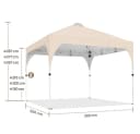 Yaheetech Faltpavillon 2,4x2,4m / 3x3m, mit 0 Seitenteilen, Pop up Pavillon Gartenpavillon mit Tragetasche, höhenverstellbar Bild 4