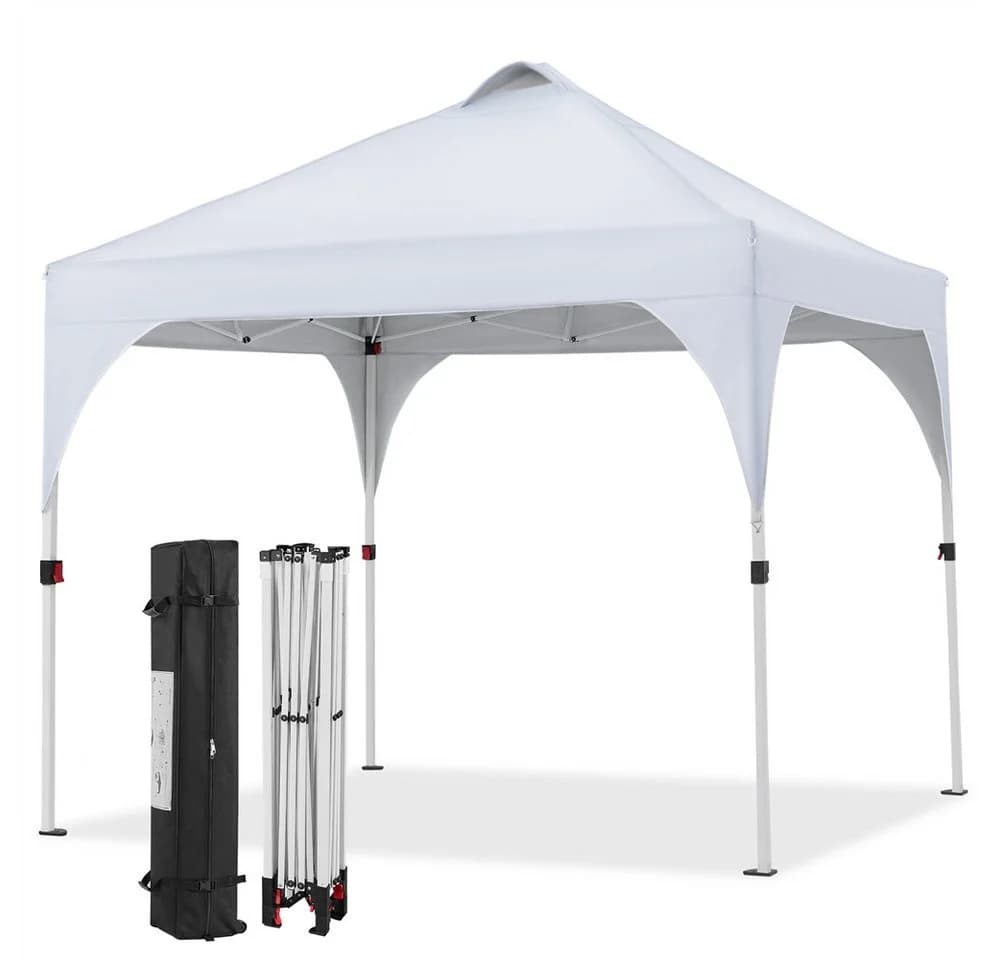 Yaheetech Faltpavillon 2,4x2,4m / 3x3m, mit 0 Seitenteilen, Pop up Pavillon Gartenpavillon mit Tragetasche, höhenverstellbar - Bild 2