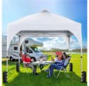 Yaheetech Faltpavillon 2,4x2,4m / 3x3m, mit 0 Seitenteilen, Pop up Pavillon Gartenpavillon mit Tragetasche, höhenverstellbar Bild 3