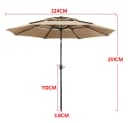 Yaheetech Sonnenschirm 324cm Outdoor UPF 50+ Bild 4