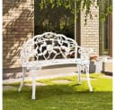 Yaheetech Gartenbank Metall 2-Sitzer Rosenmuster Bild 1