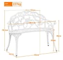 Yaheetech Gartenbank Metall 2-Sitzer Rosenmuster Bild 4