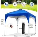 Yaheetech Faltpavillon 2,4x2,4m / 3x3m Blau Bild 5