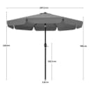 Yaheetech Sonnenschirm 268 cm Kurbel UV-Schutz Bild 4