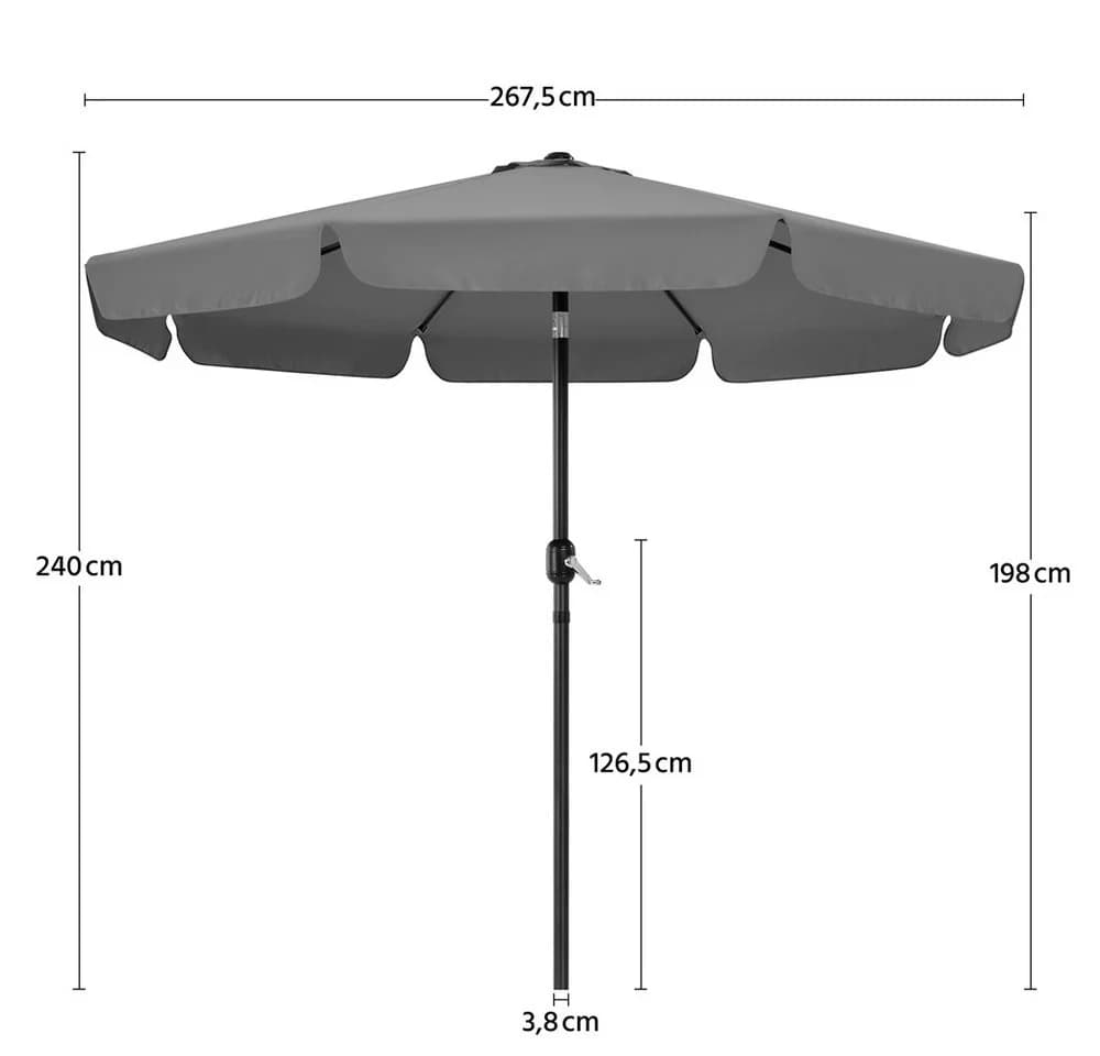 Yaheetech Sonnenschirm 268 cm Kurbel UV-Schutz - Bild 4