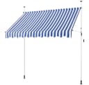 Yaheetech Klemmmarkise mit Handkurbel Blau/Weiß Bild 2