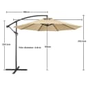 Yaheetech Ampelschirm 300 cm Achteckig Neigbar Bild 4