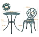Yaheetech Balkonset 3-teilig Gartenmöbel-Set Metall Retro-Blumenmuster Bild 4