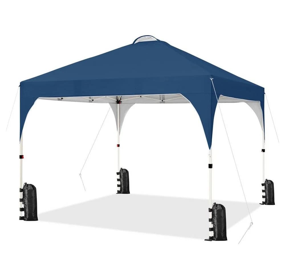 Yaheetech Faltpavillon 3x3m Blau Höhenverstellbar mit Rollen - Bild 2