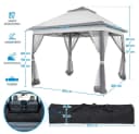 Yaheetech Faltpavillon Grau mit 4 Seitenteilen höhenverstellbar wasserdicht Bild 3